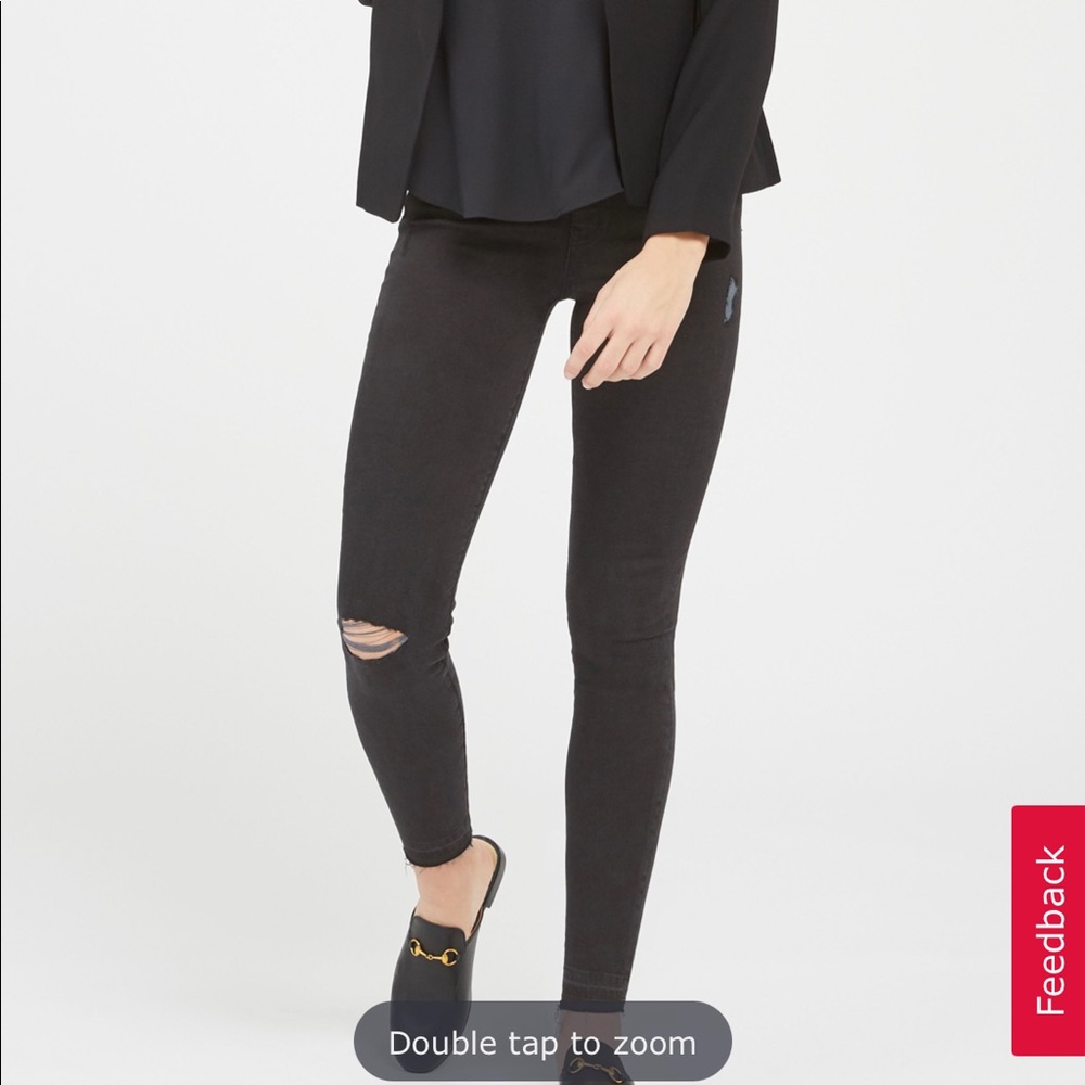SPANX Vintage Distressed Ankle Skinny Jeans